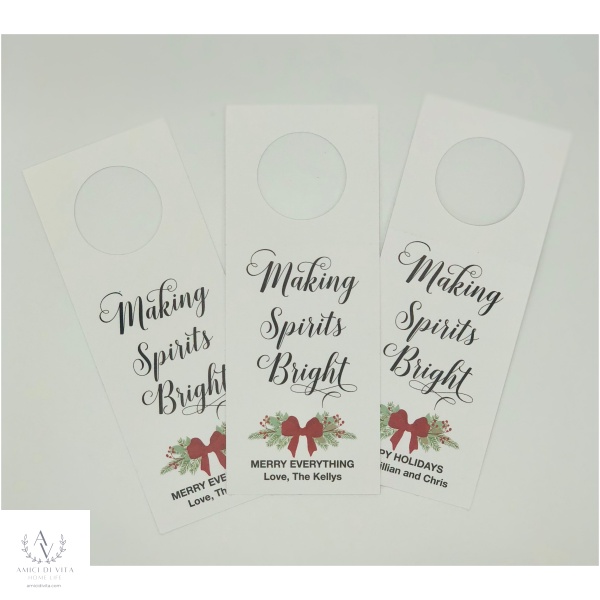 Bottle/Wine Tag "Making Spirits Bright!"---Personalized! - Image 2