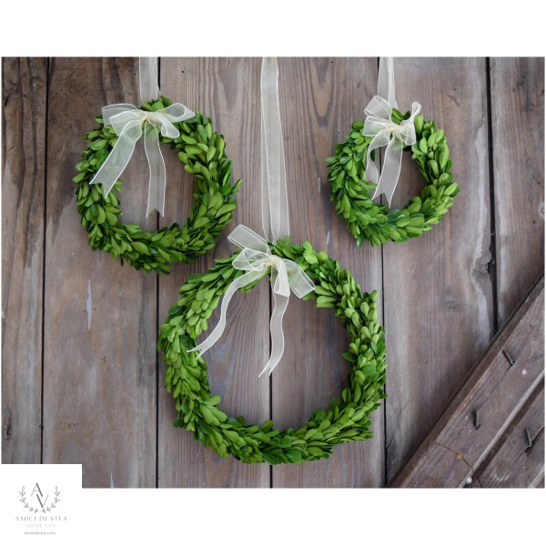 Boxwood Bliss - Elegant Mini Wreaths with Sheer Ribbon - Image 6