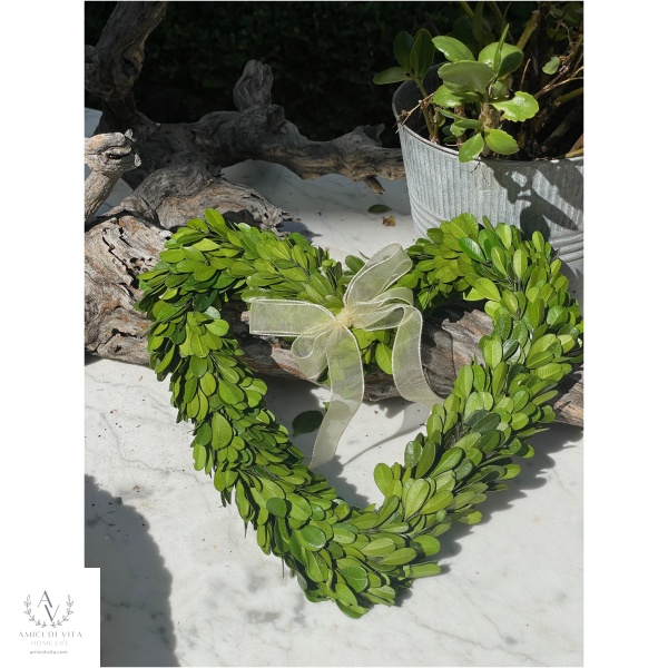 Boxwood  Love - Mini Heart Shaped Wreaths with Sheer Ribbon - Image 4