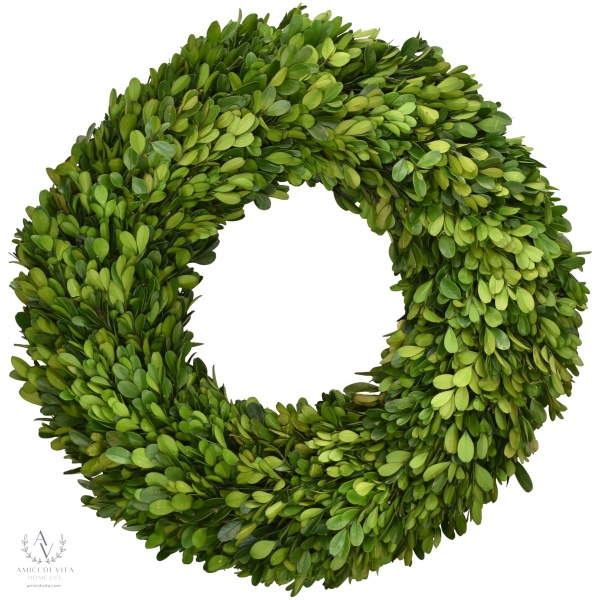 Large Preserved Boxwood Wreath Round 16"-Year Round Wreath-Door Wreath-Farmhouse Wreath-Spring Boxwood Wreath-Farmhouse Decor-Christmas - Image 2