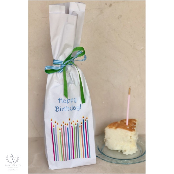 Cheers to You: Personalized Festive Candle Striped Birthday Gift Bags - Image 2