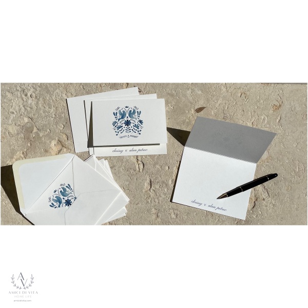 Elegant Watercolored Blue Floral  Notes - Image 4