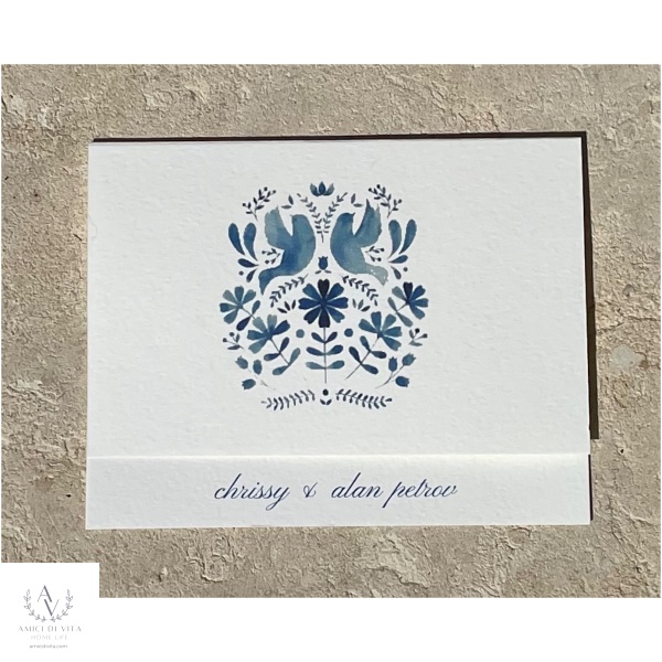 Elegant Watercolored Blue Floral  Notes - Image 2