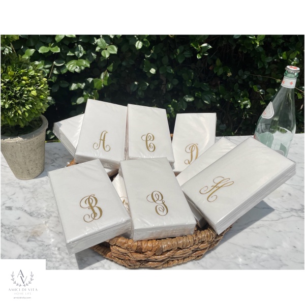 LUXE GUEST TOWELS Initial Gold Imprint-Disposable - Image 6
