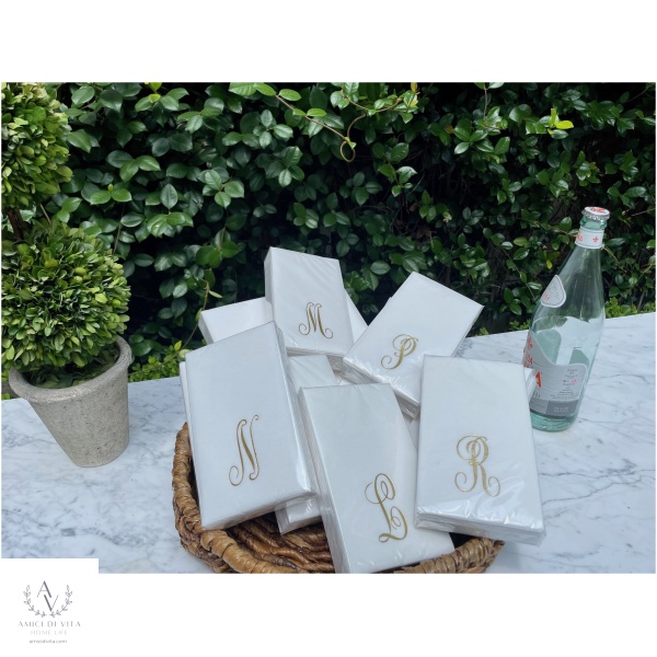 LUXE GUEST TOWELS Initial Gold Imprint-Disposable - Image 5