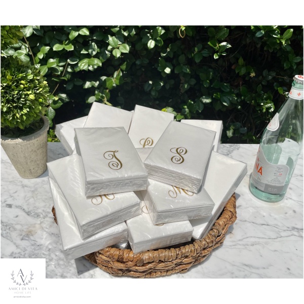 LUXE GUEST TOWELS Initial Gold Imprint-Disposable - Image 4
