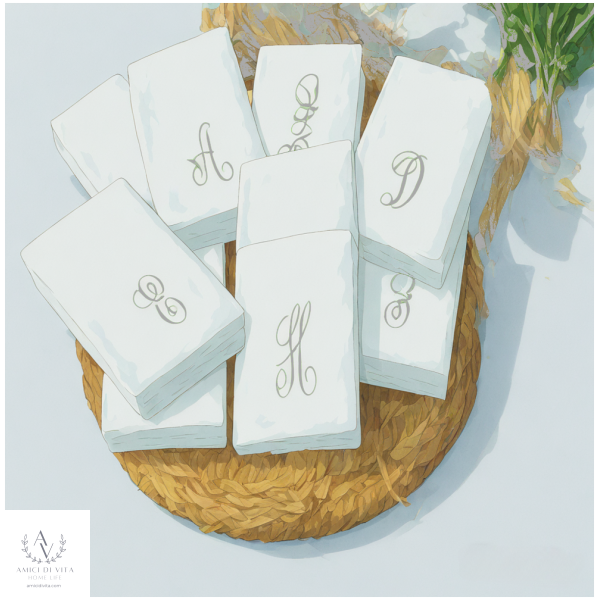 Luxe Initials Guest Towels- SILVER Imprint- disposable - Image 10